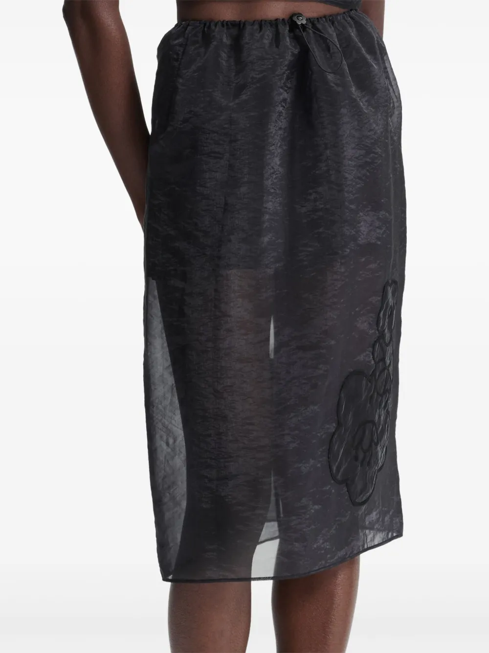 Cecilie Bahnsen Bambi floral-embroidered midi skirt Zwart