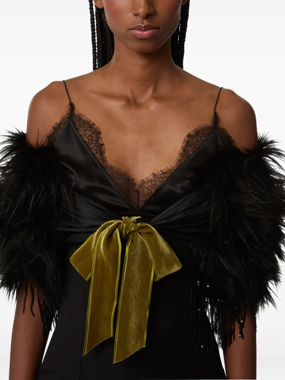 Nina Ricci Stola van imitatiebont - Zwart