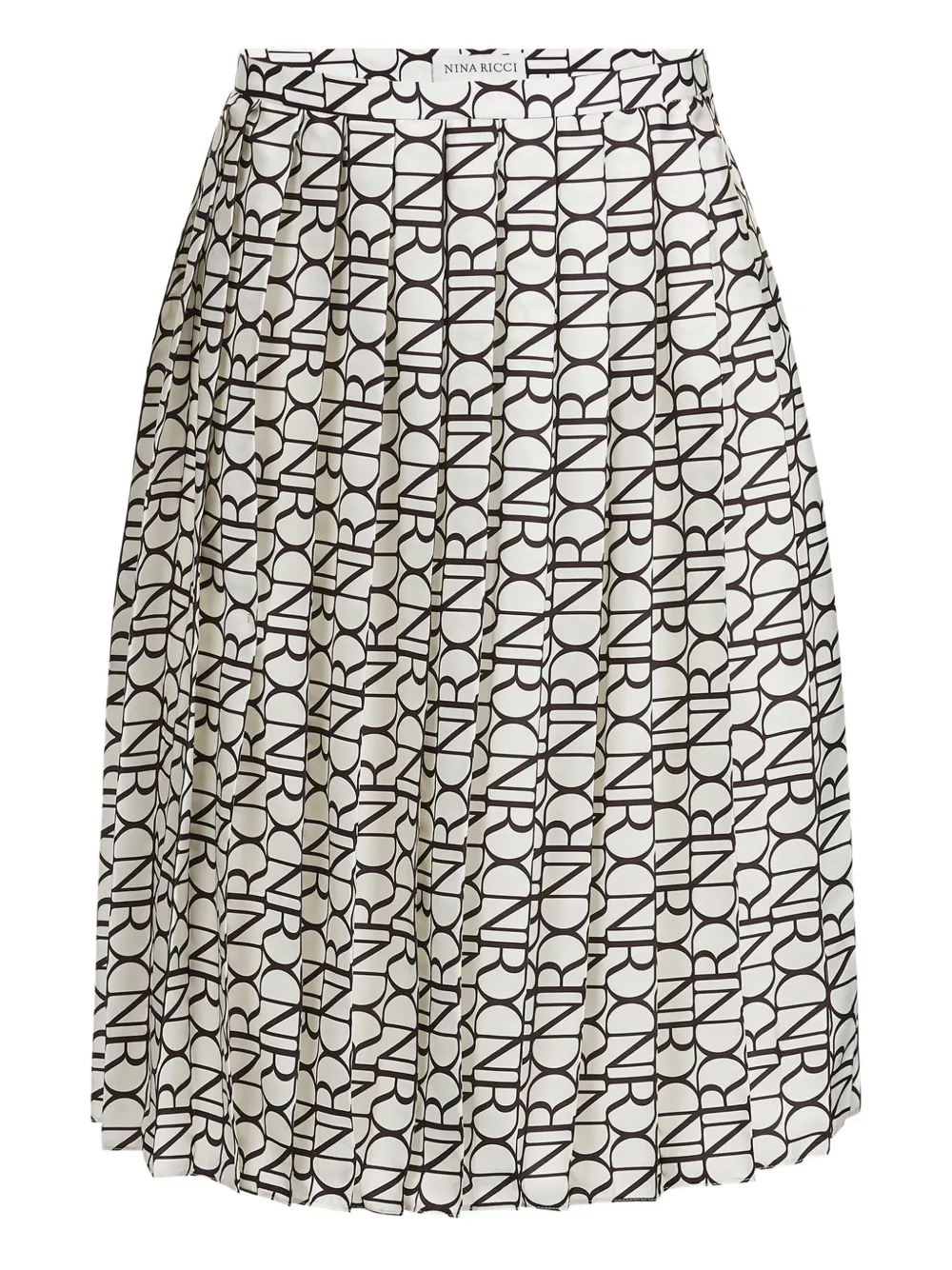 Nina Ricci Pleated Monogram Skirt
