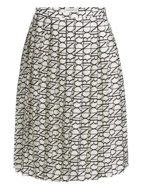 Nina Ricci pleated monogram skirt
