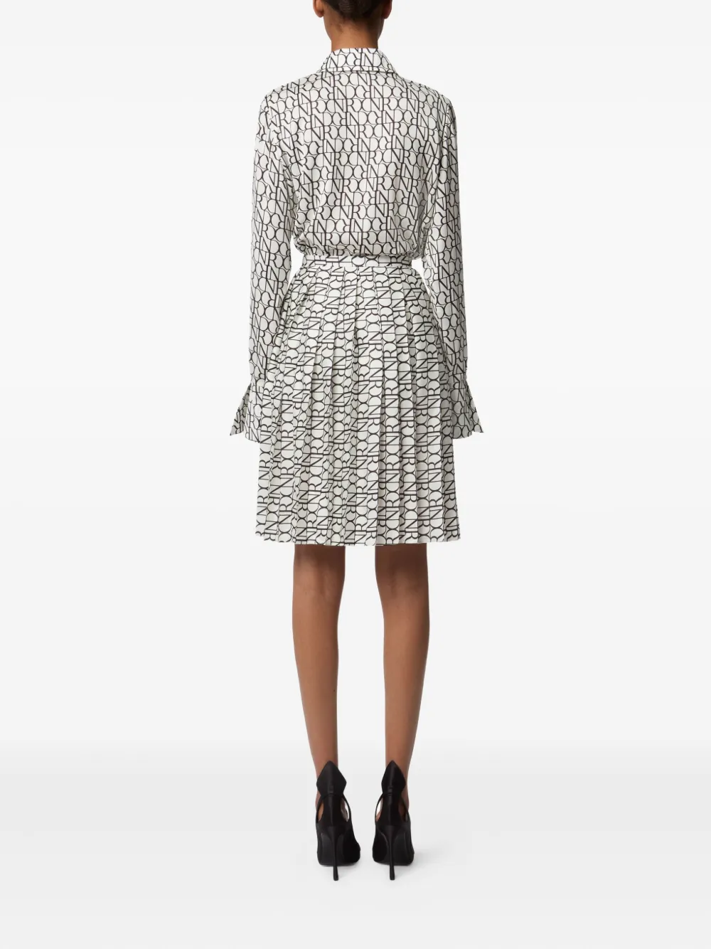 Nina Ricci Plooirok met monogram Wit