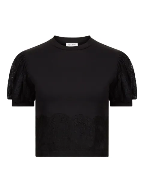 Nina Ricci lace-trimmed puff-sleeve top