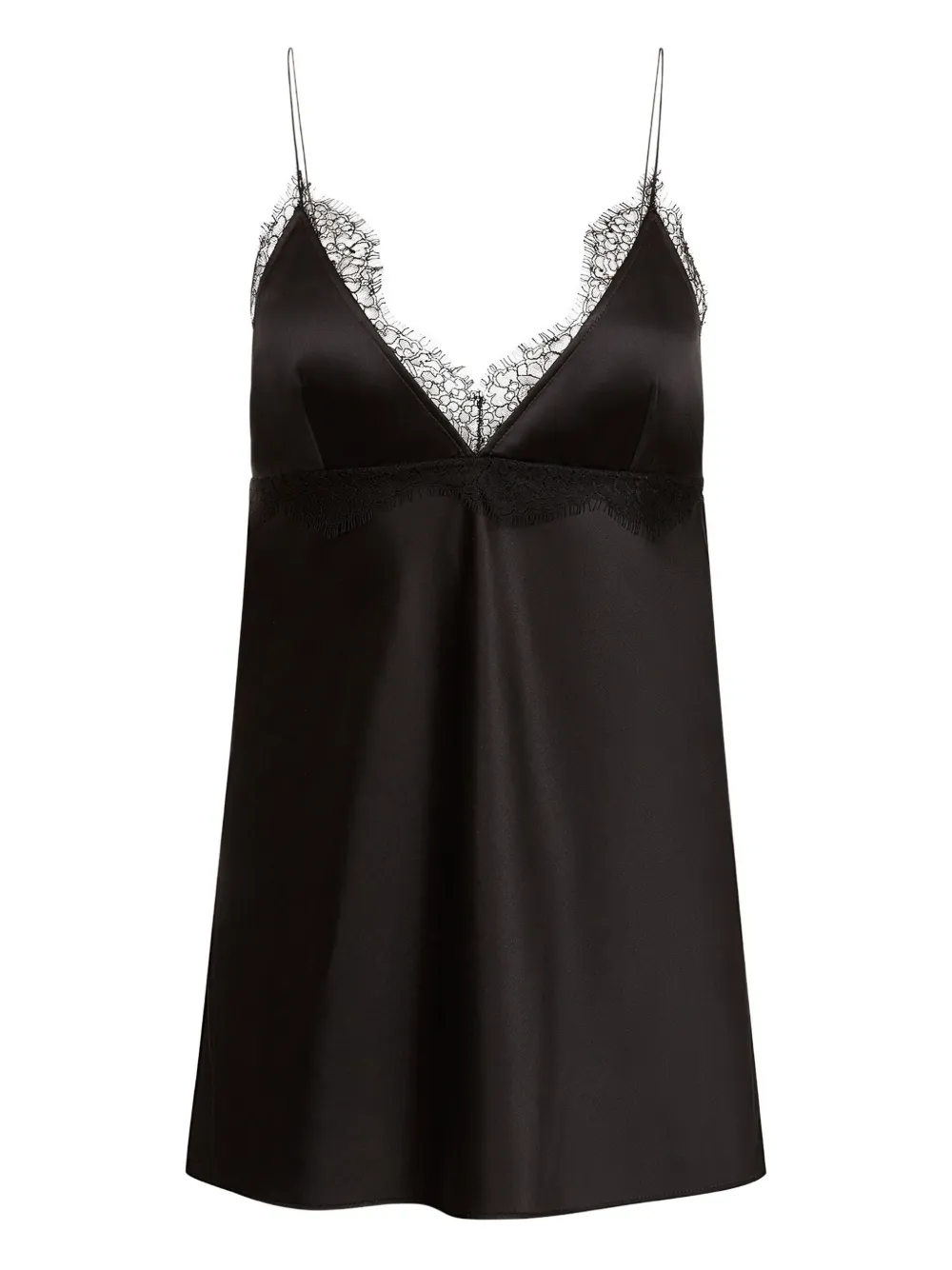 lace-trimmed sleeveless top