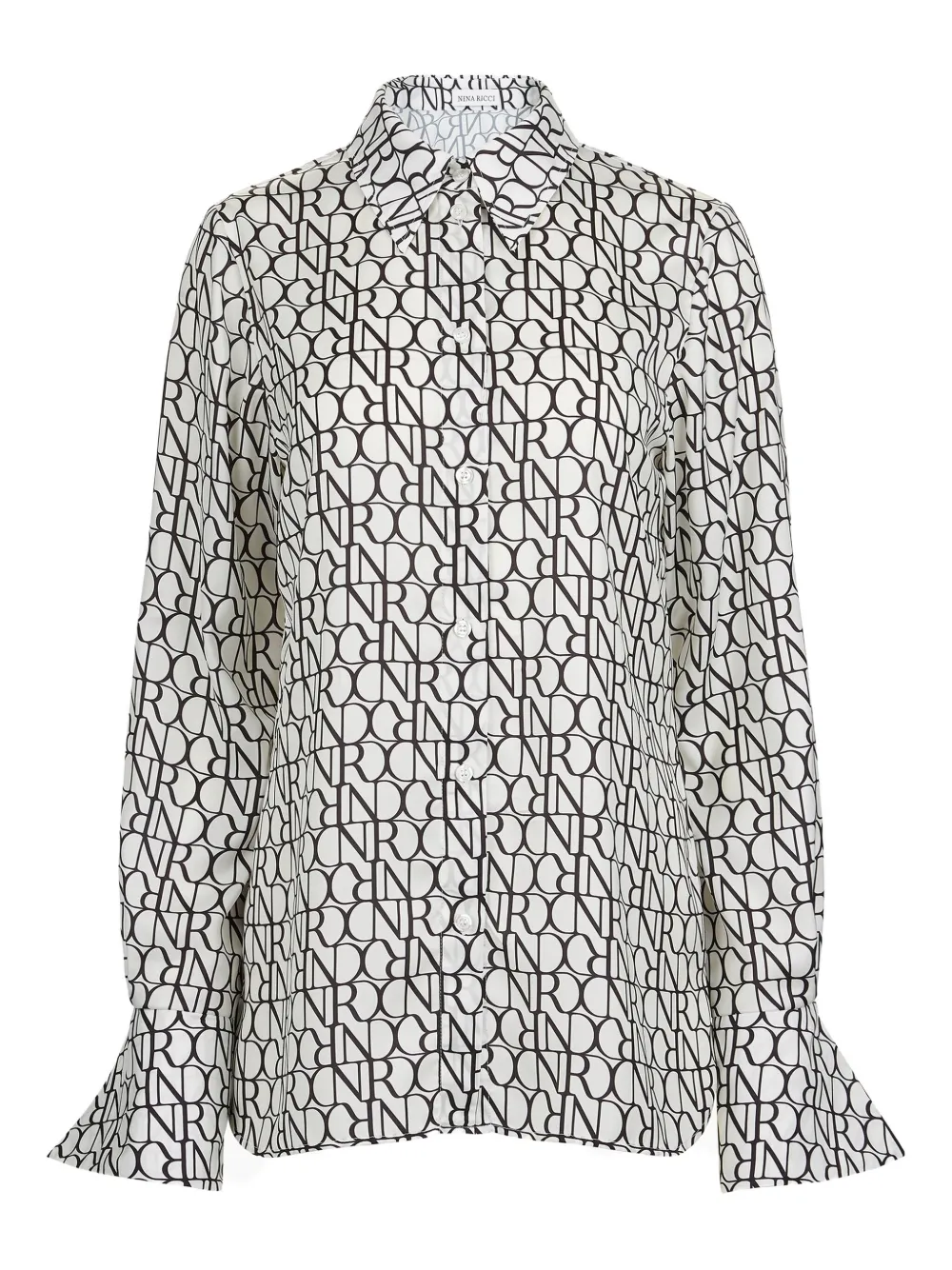 Nina Ricci bell-cuff printed shirt - Bianco