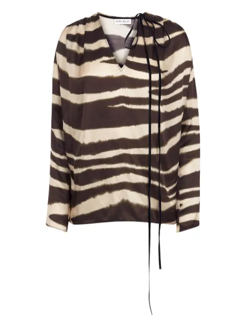 Nina Ricci zebra-print V-neck top