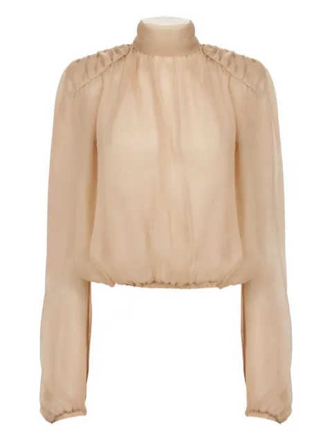 Nina Ricci high-neck puffed-sleeve top