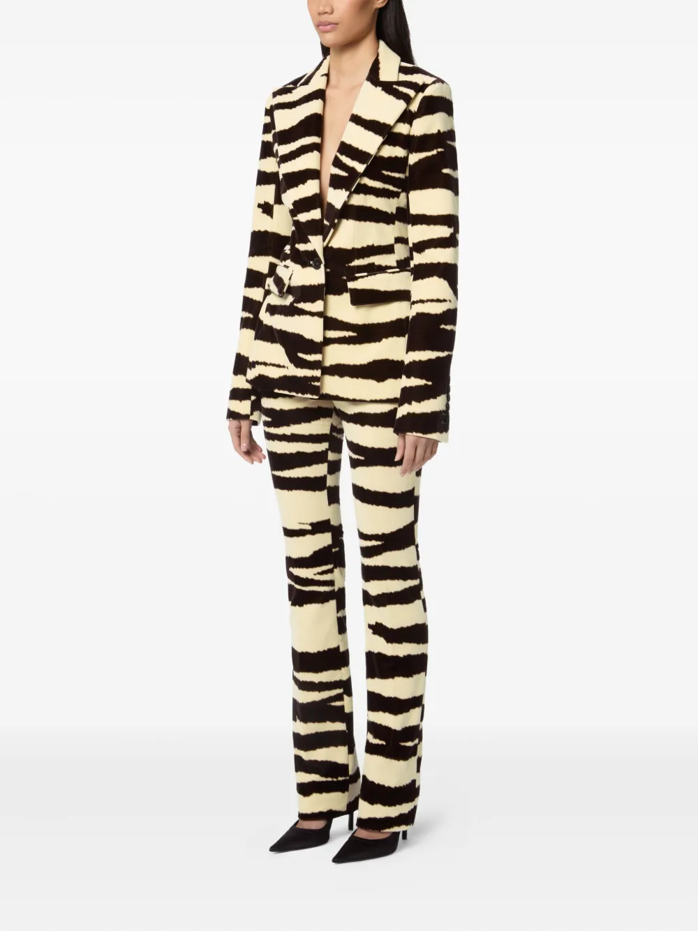  Nina Ricci Zebra-print Blazer - Brown 