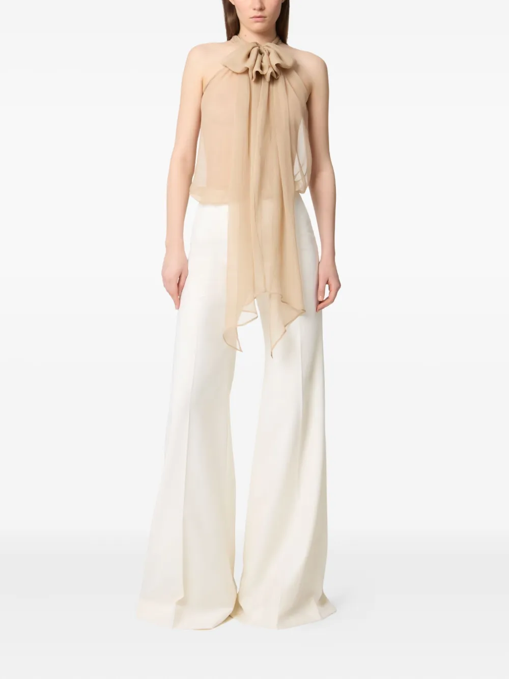 Nina Ricci Zijden haltertop - Beige