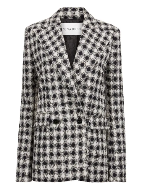 Nina Ricci tweed check double-breasted jacket