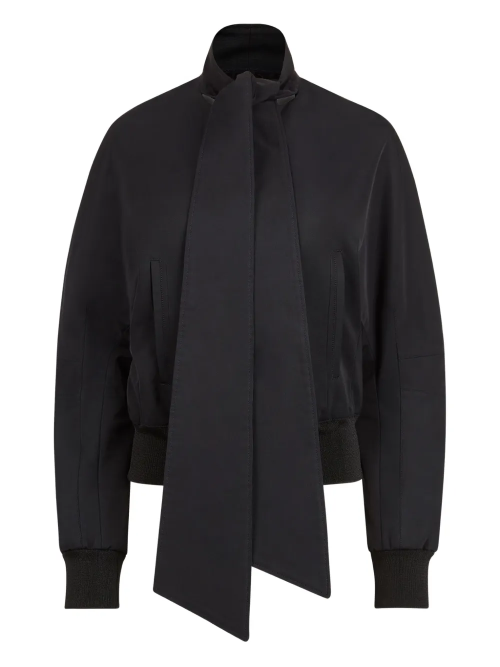 tie-neck bomber jacket