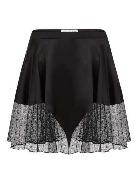 Nina Ricci falda satinada con ribete de encaje