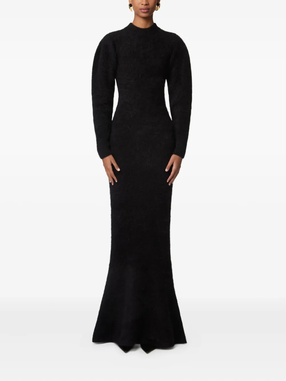 Nina Ricci wool maxi dress Zwart