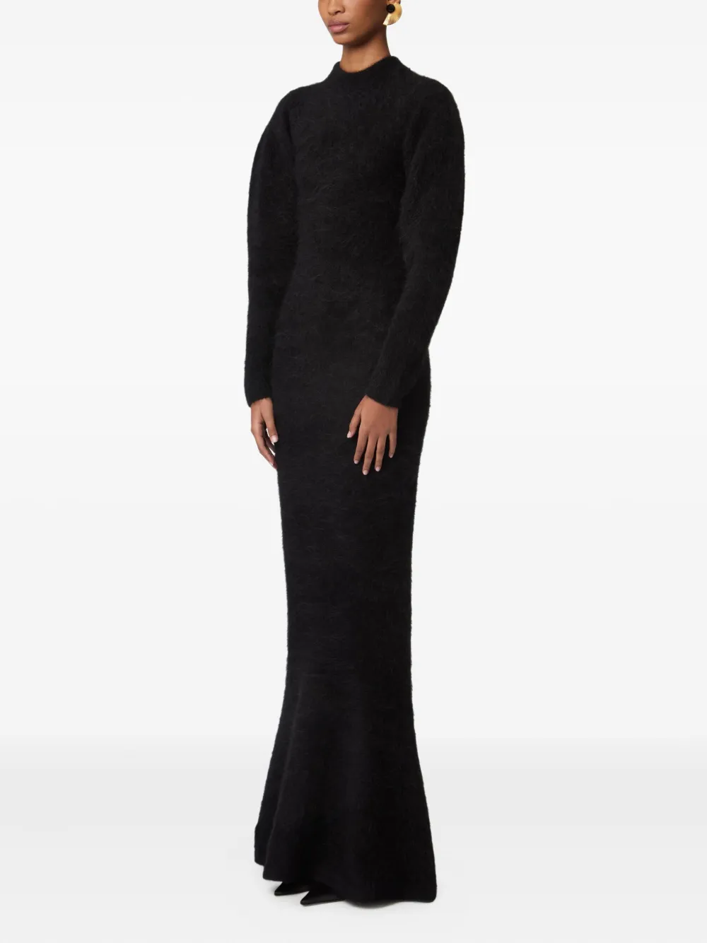 Nina Ricci wool maxi dress Zwart