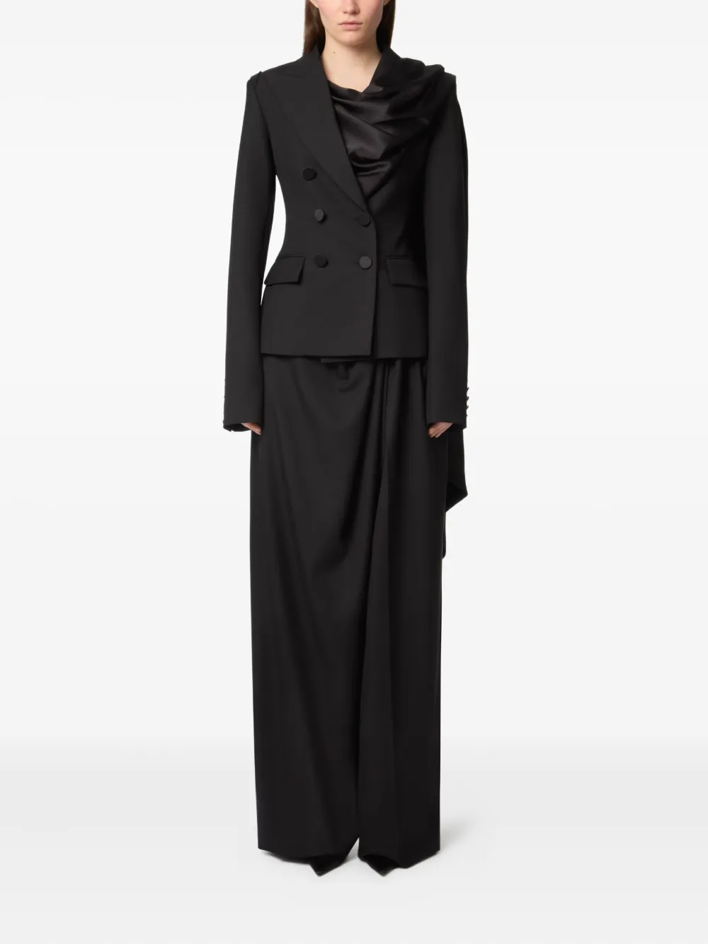 Nina Ricci draped-scarf blazer Zwart