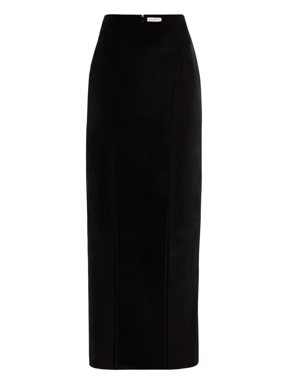 Nina Ricci velvet slit maxi skirt - Nero