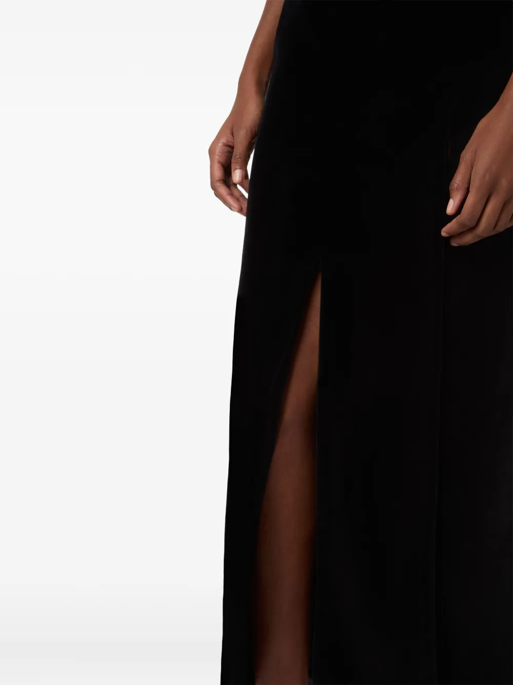 Nina Ricci Fluwelen maxi-rok met split Zwart