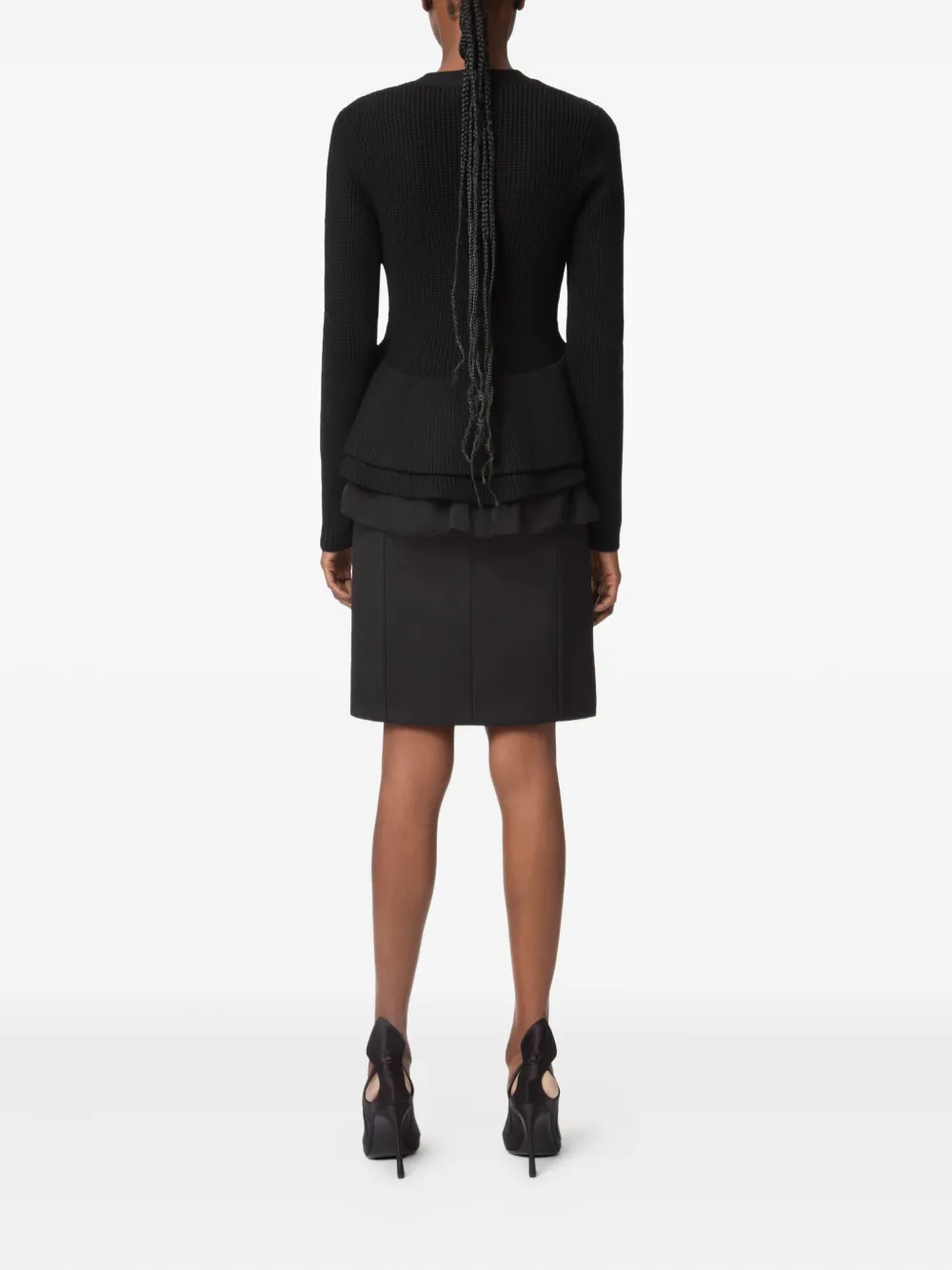 Nina Ricci ruffled peplum cardigan Zwart