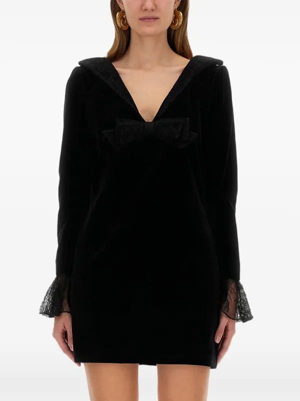 nina ricci black lace dress 1990s-2000s Nina Ricci Black Silk Lace & Tulle Dress Nomad Vintage