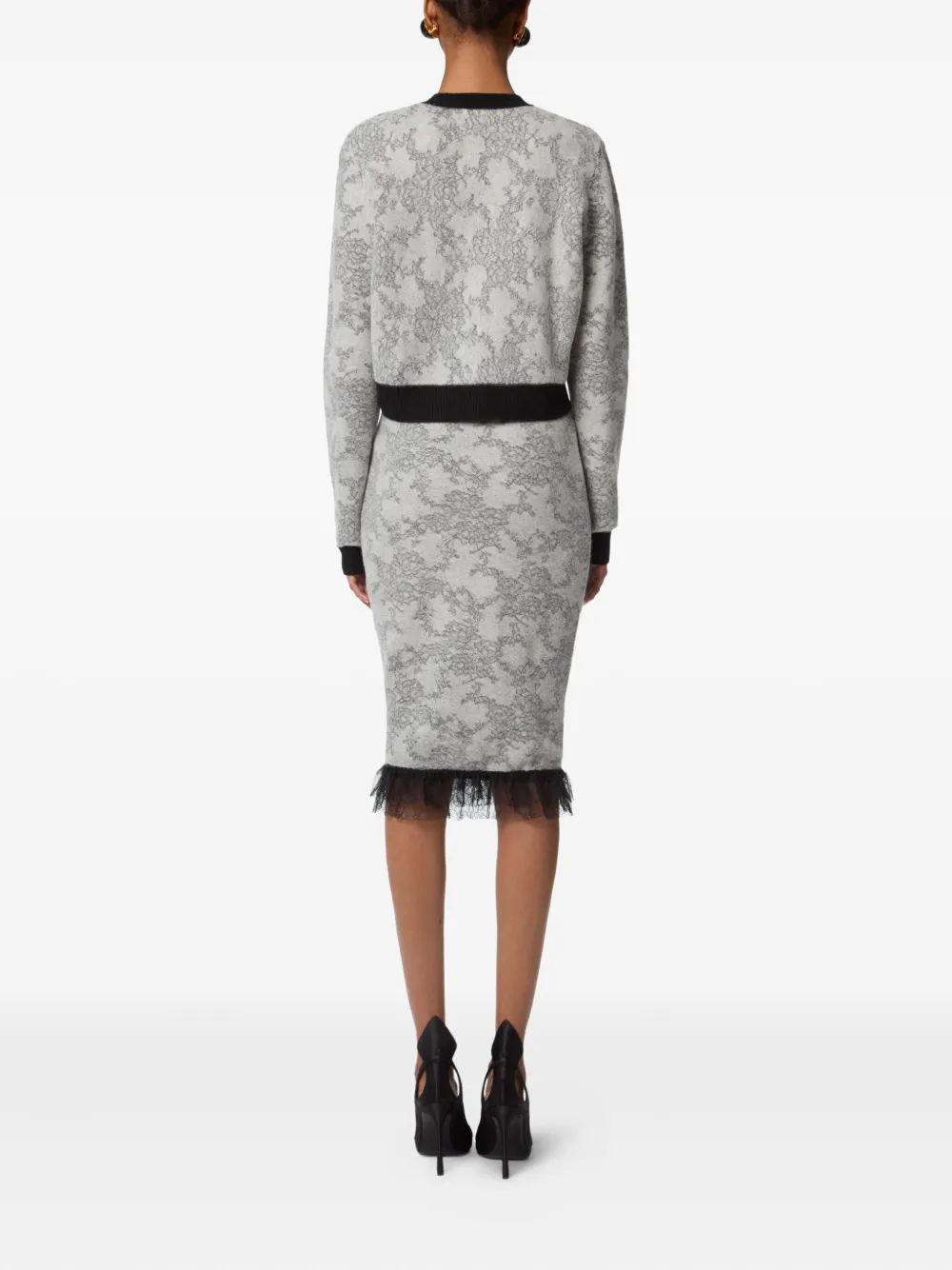 Nina Ricci Trui met jacquard van kant Beige