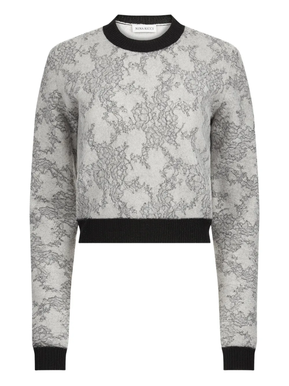 Nina Ricci Trui met jacquard van kant Beige