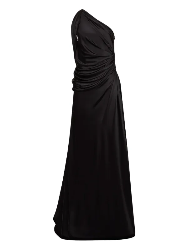 Nina Ricci Asymmetric Maxi Dress in Black