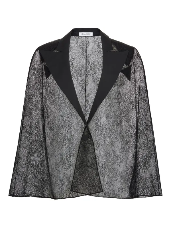 Nina Ricci Lace Blazer in Black
