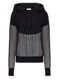 Nina Ricci chiffon-paneled fleece hoodie - Black