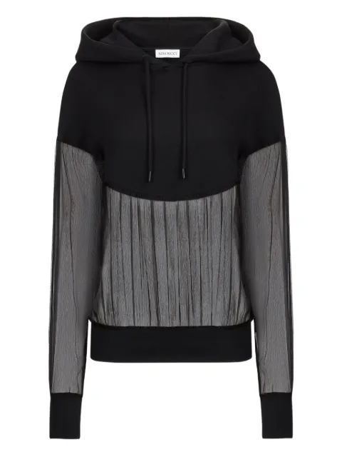 Nina Ricci chiffon-paneled fleece hoodie