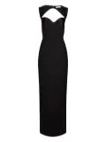 Nina Ricci satin-panelled open-back maxi dress - Black