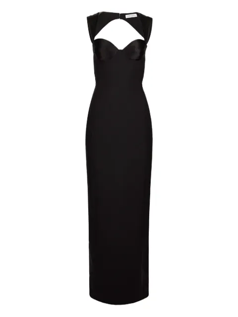 Nina Ricci satin-panelled open-back maxi dress
