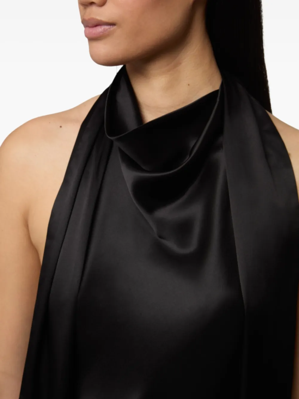 Nina Ricci halterneck fringed top Zwart