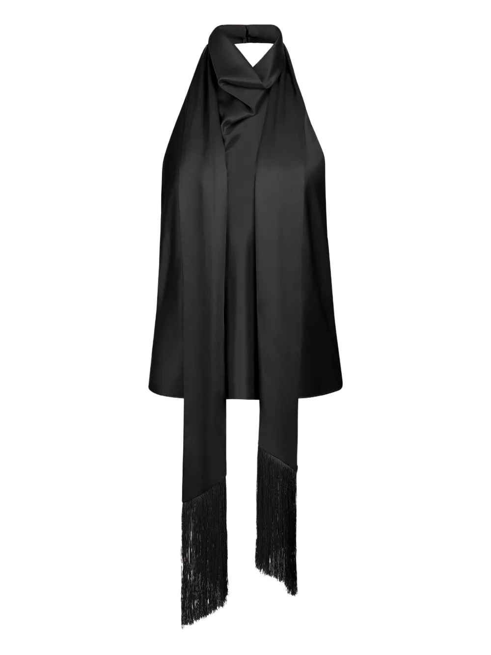 Nina Ricci halterneck fringed top Zwart