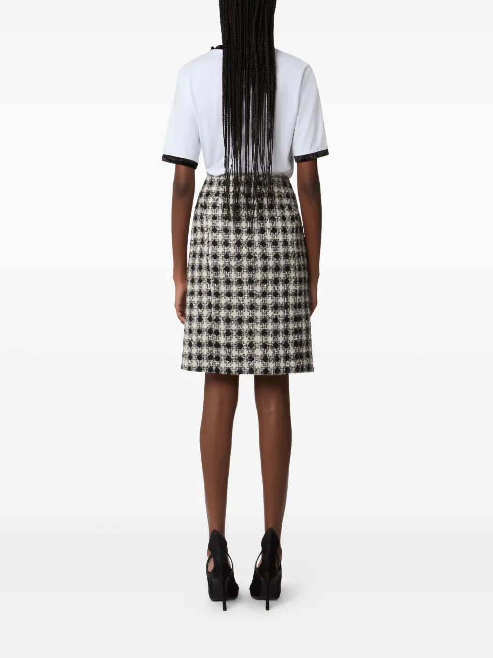 Nina Ricci Velvet-trimmed Bow T-shirt In White