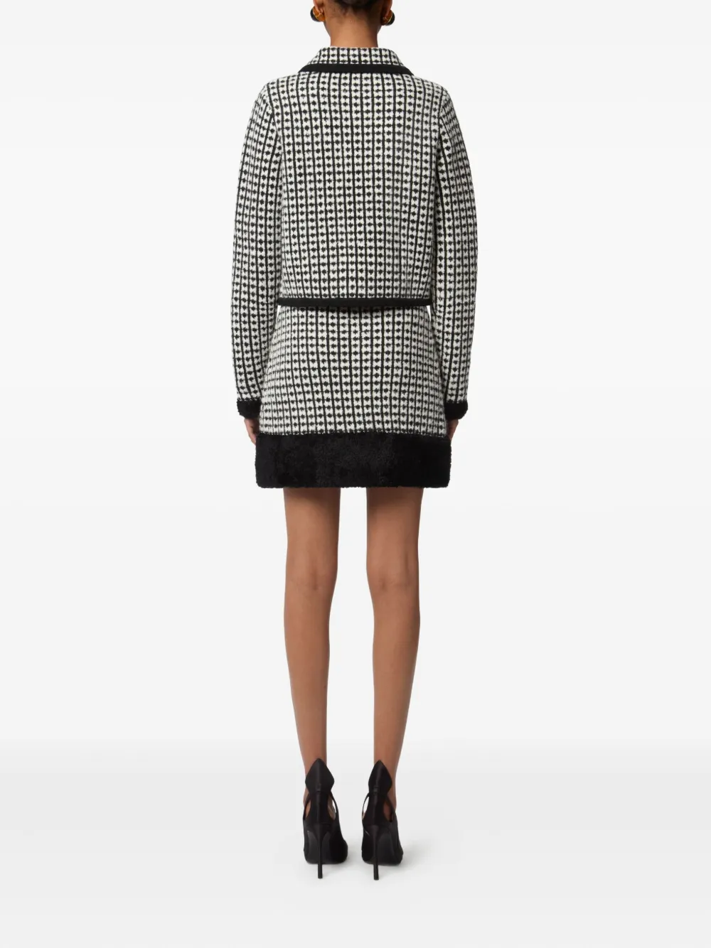 Nina Ricci tweed-effect double-breasted jacket Zwart