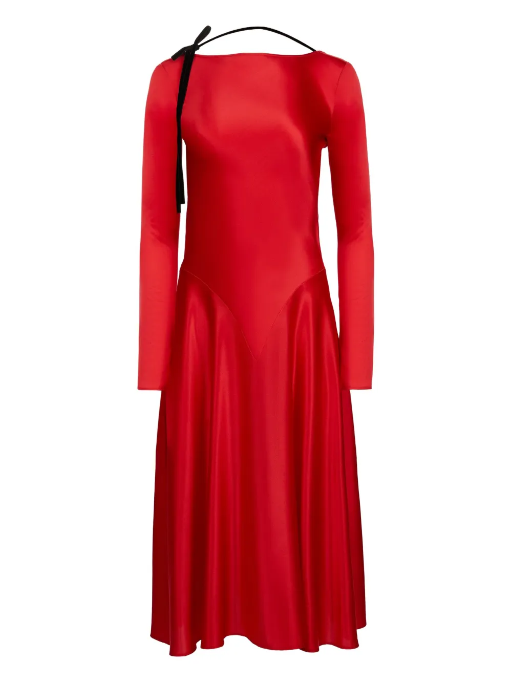 Nina Ricci Satijnen midi-jurk met open rug Rood