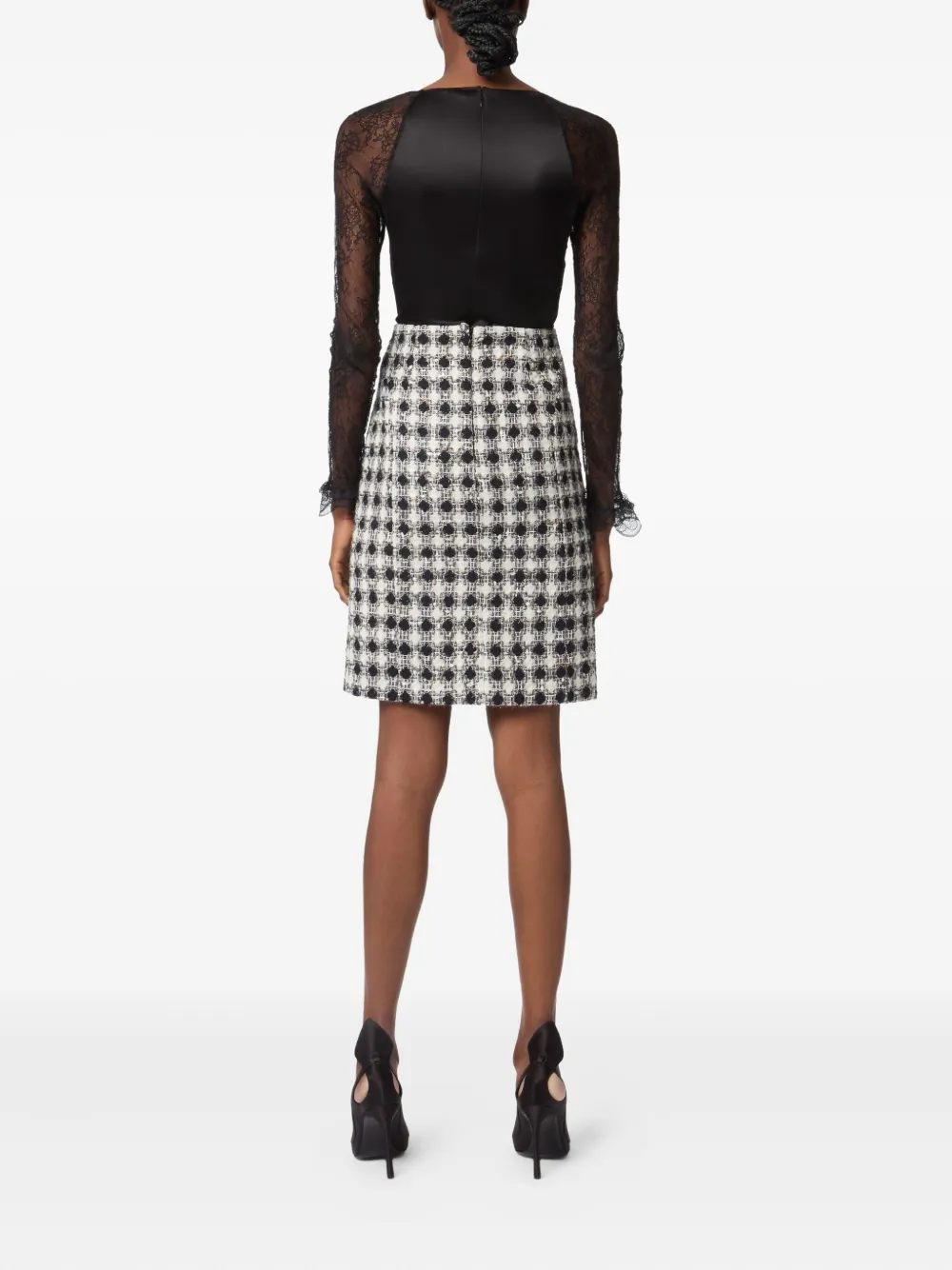 Nina Ricci wool slited mini skirt Zwart
