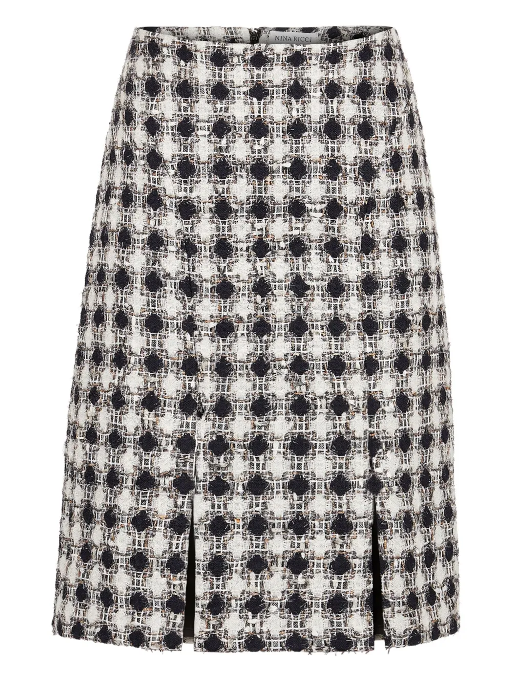 Nina Ricci wool slited mini skirt Zwart