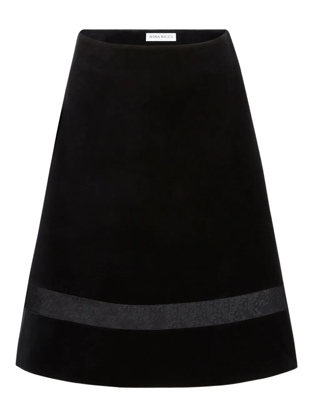 Nina Ricci Velvet Lace-insert Mini Skirt In Black