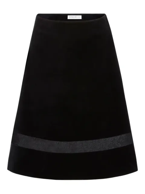 Nina Ricci velvet lace-insert mini skirt