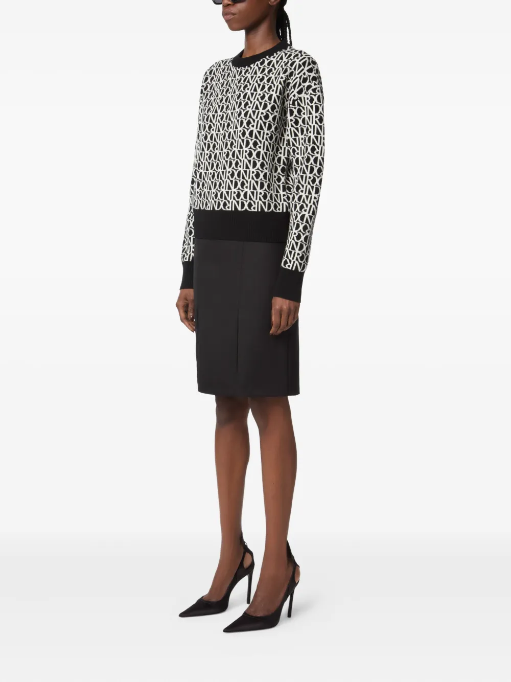 Nina Ricci monogram wool sweater Zwart