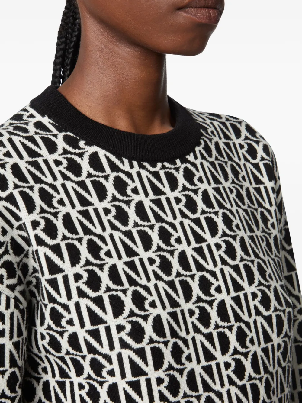 Nina Ricci monogram wool sweater Zwart