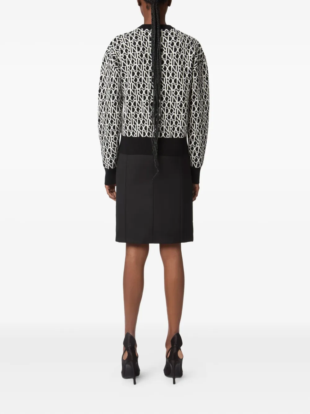 Nina Ricci monogram wool sweater Zwart