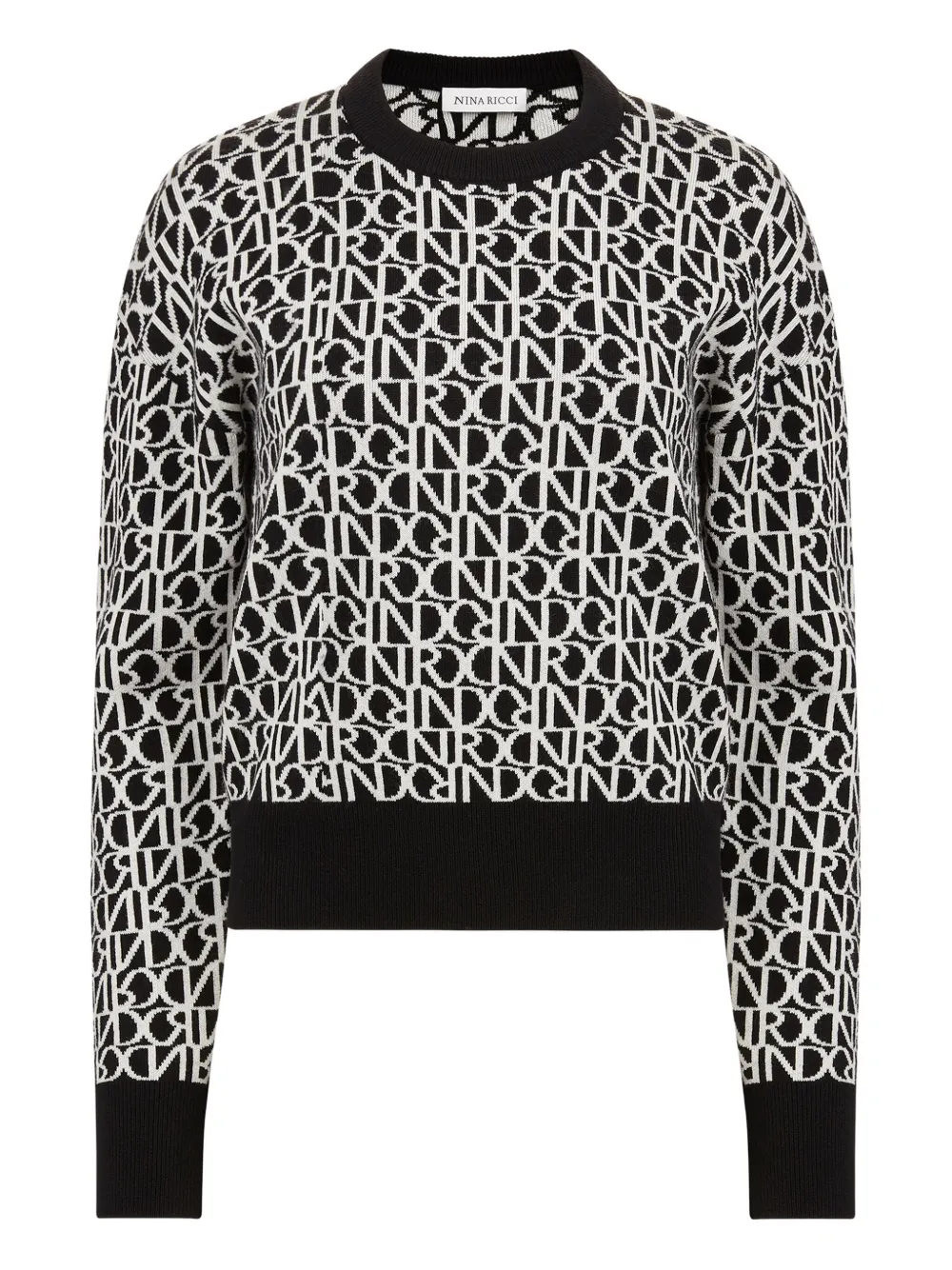Nina Ricci monogram wool sweater Zwart