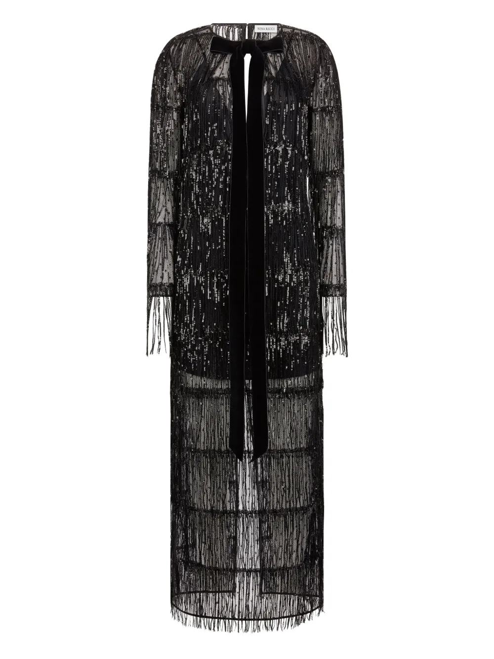 Nina Ricci sequin fringed maxi dress | Black | Image 1