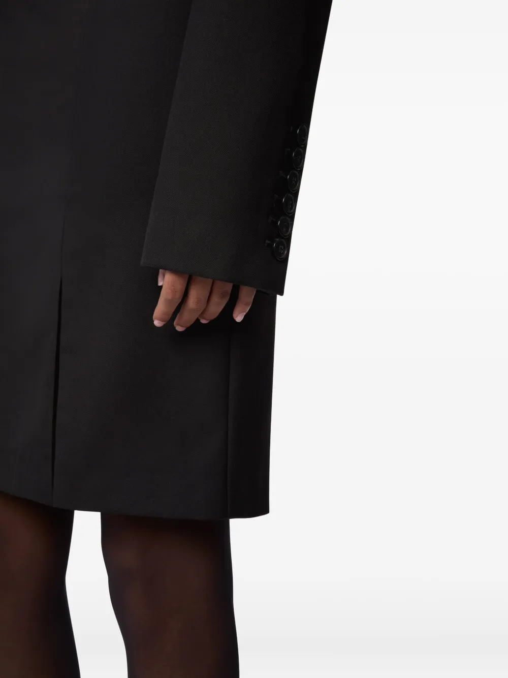 Nina Ricci slit wool mini skirt Zwart