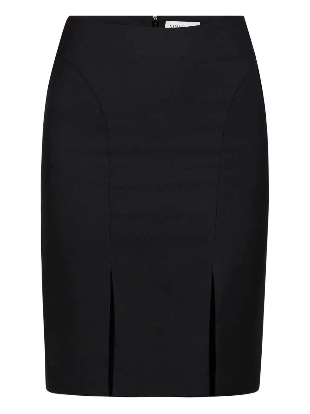 Nina Ricci slit wool mini skirt Zwart