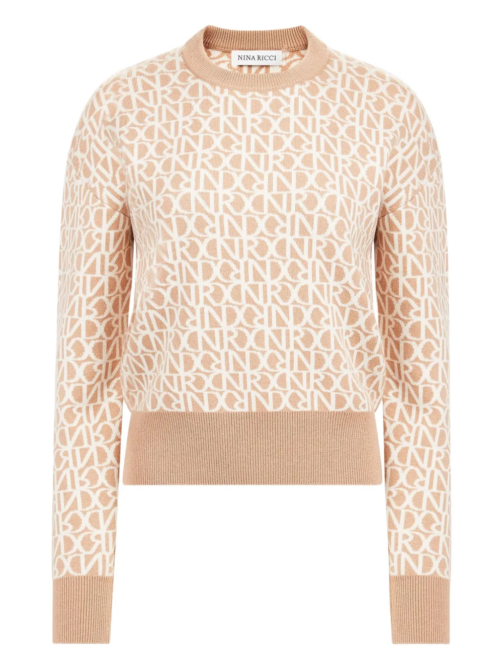 Nina Ricci monogram wool sweater Beige