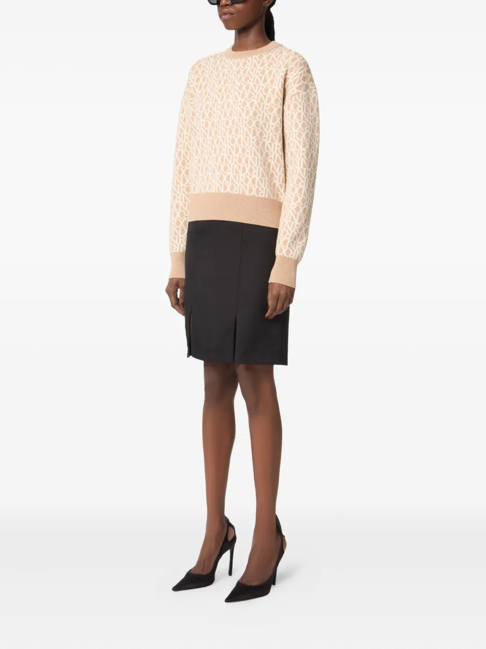 Nina Ricci monogram wool sweater Beige