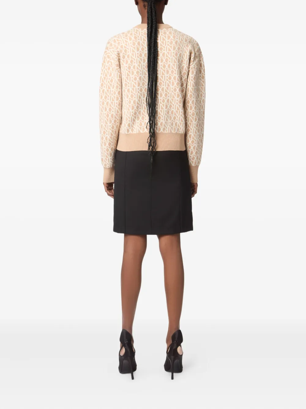 Nina Ricci monogram wool sweater Beige