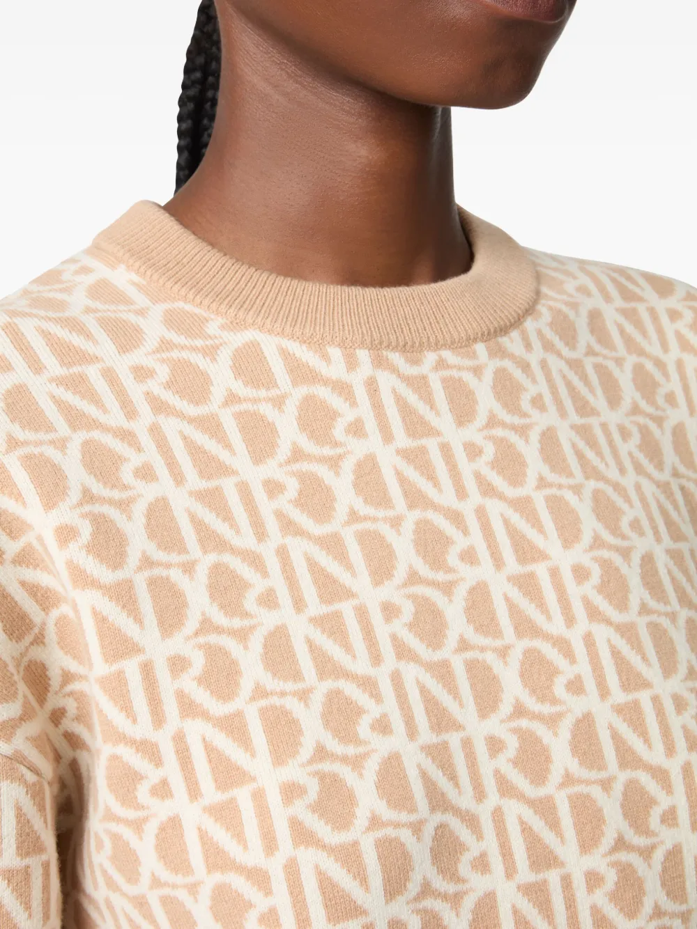 Nina Ricci monogram wool sweater Beige